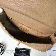 CHANEL GRAINED CALFSKIN LARGE TOP HANDLE FLAP BAG BEIGE A93757 VS 03950 - 6