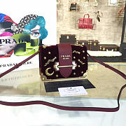 PRADA VELVET CAHIER BAG WINE RED 4265 - 2