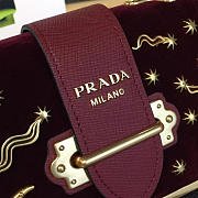 PRADA VELVET CAHIER BAG WINE RED 4265 - 5