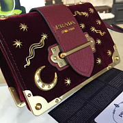PRADA VELVET CAHIER BAG WINE RED 4265 - 6