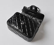 CHANEL LAMBSKIN LEATHER FLAP BAG WITH SILVER HARDWARE BLACK - 2