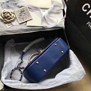 CHANEL CAVIAR QUILTED LAMBSKIN FLAP BAG WITH TOP HANDLE BLUE A93752 VS 06898 - 4