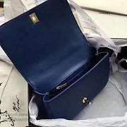 CHANEL CAVIAR QUILTED LAMBSKIN FLAP BAG WITH TOP HANDLE BLUE A93752 VS 06898 - 3
