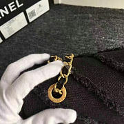 CHANEL BLACK CANVAS PATCHWORK CHEVRON MEDIUM FLAP BAG 040101 VS 02373 - 3