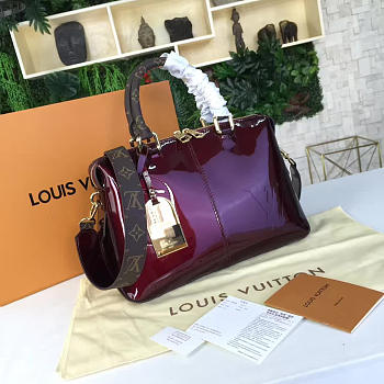LV Vernis Tote Miroir Patent Leather Burgundy 32CM