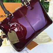 LV Vernis Tote Miroir Patent Leather Burgundy 32CM - 5