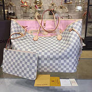 LV Damier Azur Neo Neverfull GM Rose Ballerine - 6