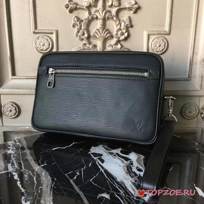 LV KASAI CLUTCH BLACK 24CM - 1