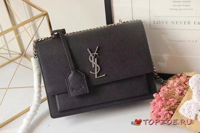 YSL SUNSET MEDIUM CROCODILE EMBOSSED SHINY LEATHER 4833 - 1