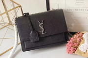 YSL SUNSET MEDIUM CROCODILE EMBOSSED SHINY LEATHER 4833 - 1