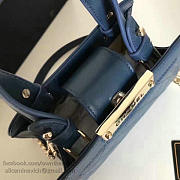 CHANEL SMALL LABEL CLICK LEATHER SHOPPING BAG BLUE A93731 VS 04747 - 4