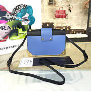 PRADA CAHIER LEATHER SHOULDER BAG METEOR LIGHT BLUE 4275 - 4