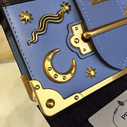 PRADA CAHIER LEATHER SHOULDER BAG METEOR LIGHT BLUE 4275 - 2