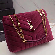 YSL LOULOU MONOGRAM QUILTED VELVET SHOULDER BAG LARGE 4801 - 6