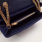 YSL LOULOU MONOGRAM QUILTED VELVET SHOULDER BAG LARGE BLUE 4811 - 2
