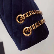 YSL LOULOU MONOGRAM QUILTED VELVET SHOULDER BAG LARGE BLUE 4811 - 3