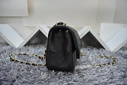 CHANEL LAMBSKIN LEATHER FLAP BAG WITH GOLD/SILVER HARDWARE BLACK 20CM - 3