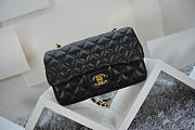 CHANEL LAMBSKIN LEATHER FLAP BAG WITH GOLD/SILVER HARDWARE BLACK 20CM - 4
