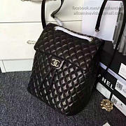 CHANEL QUILTED LAMBSKIN LARGE BACKPACK BLACK 30CM - 6