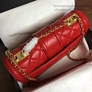 CHANEL QUILTED LAMBSKIN GOLD-TONE METAL FLAP BAG RED A91365 VS 02169 - 6