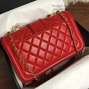 CHANEL QUILTED LAMBSKIN GOLD-TONE METAL FLAP BAG RED A91365 VS 02169 - 5