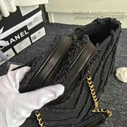 CHANEL CANVAS PATCHWORK CHEVRON LARGE SHOPPING BAG BLACK 260302 VS 02391 - 2