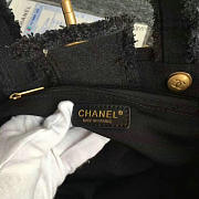CHANEL CANVAS PATCHWORK CHEVRON LARGE SHOPPING BAG BLACK 260302 VS 02391 - 5