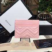 GUCCI MARMONT CARD CASE NEXTDUSTY PINK MATELASSÉ LEATHER - 2