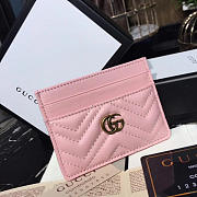 GUCCI MARMONT CARD CASE NEXTDUSTY PINK MATELASSÉ LEATHER - 3