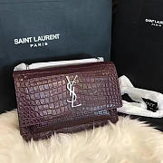 YSL SUNSET CHAIN WALLET IN CROCODILE EMBOSSED SHINY LEATHER 4841 - 1