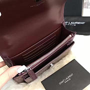 YSL SUNSET CHAIN WALLET IN CROCODILE EMBOSSED SHINY LEATHER 4841 - 5