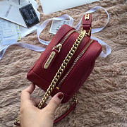 CHANEL BOWLING BAG JERSEY & GOLD-TONE METAL A69924 WINE RED - 6
