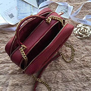 CHANEL BOWLING BAG JERSEY & GOLD-TONE METAL A69924 WINE RED - 5