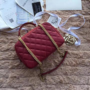 CHANEL BOWLING BAG JERSEY & GOLD-TONE METAL A69924 WINE RED - 4