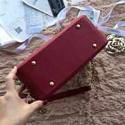 CHANEL BOWLING BAG JERSEY & GOLD-TONE METAL A69924 WINE RED - 3