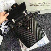 CHANEL CHEVRON LAMBSKIN BACKPACK BLACK GOLD HARDWARE 24CM - 5