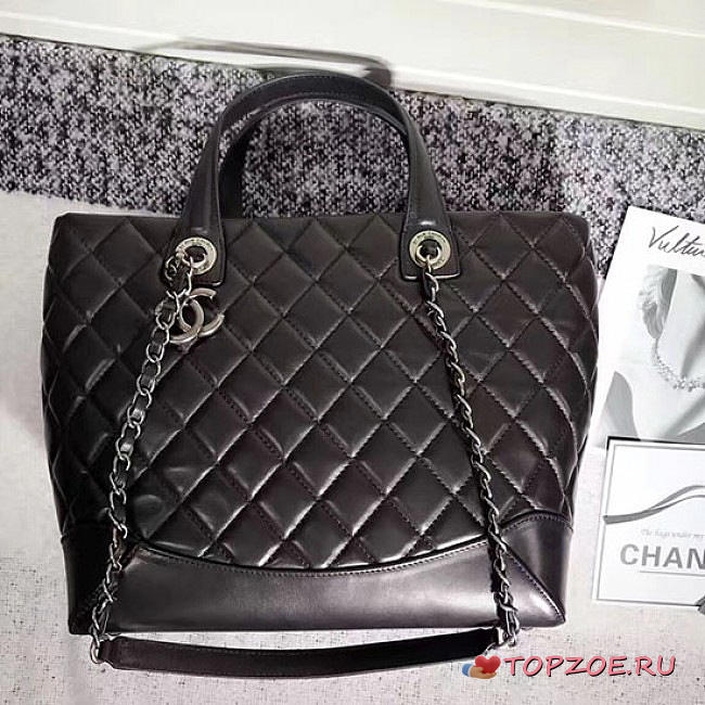 CHANEL CAVIAR QUILTED LAMBSKIN SHOPPING TOTE BAG BLACK 260301 VS 02839 - 1