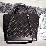 CHANEL CAVIAR QUILTED LAMBSKIN SHOPPING TOTE BAG BLACK 260301 VS 02839 - 2