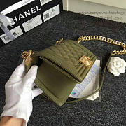 CHANEL QUILTED CAVIAR SMALL BOY BAG GREEN A67085 VS 06103 - 4