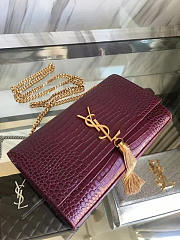 ysl monogram kate gold tassel in embossed crocodile shiny leather CohotBag 5042 - 4