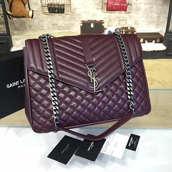 YSL ENVELOP SATCHEL LARGE WINE RED 5129