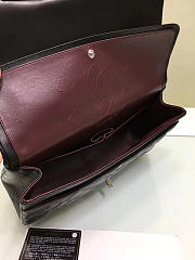 CHANEL LAMBSKIN LEATHER FLAP BAG WITH GOLD/SILVER HARDWARE BLACK 30CM - 5