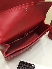 CHANEL LAMBSKIN LEATHER FLAP BAG GOLD/SILVER RED 30CM - 4