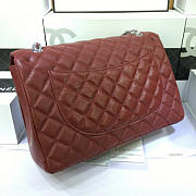 CHANEL CAVIAR LEATHER FLAP BAG GOLD/SILVER MAROON RED 33CM - 2
