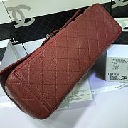 CHANEL CAVIAR LEATHER FLAP BAG GOLD/SILVER MAROON RED 33CM - 3