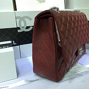 CHANEL CAVIAR LEATHER FLAP BAG GOLD/SILVER MAROON RED 33CM - 5
