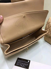 CHANEL LAMBSKIN LEATHER FLAP BAG GOLD/SILVER BEIGE LARGE 30CM - 5