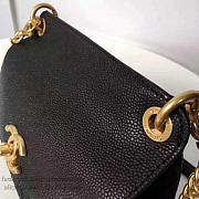 CHANEL GRAINED CALFSKIN MINI TOP HANDLE FLAP BAG BLACK A93756 VS 09826 - 3