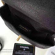 CHANEL GRAINED CALFSKIN MINI TOP HANDLE FLAP BAG BLACK A93756 VS 09826 - 6