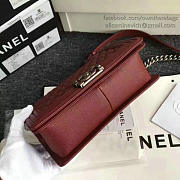 CHANEL QUILTED CAVIAR MEDIUM BOY BAG BURGUNDY 180301 VS 07454 - 2